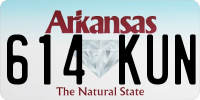 AR license plate 614KUN