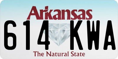 AR license plate 614KWA