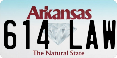 AR license plate 614LAW