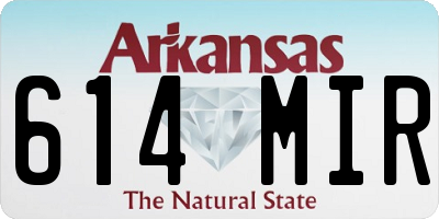 AR license plate 614MIR