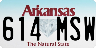 AR license plate 614MSW