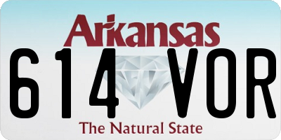 AR license plate 614VOR