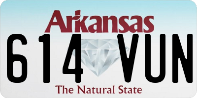 AR license plate 614VUN