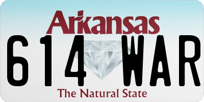 AR license plate 614WAR