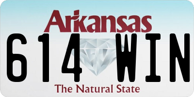 AR license plate 614WIN