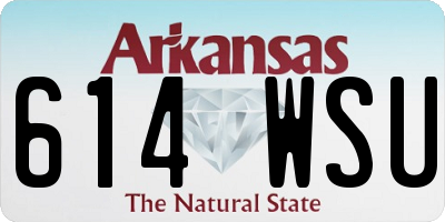 AR license plate 614WSU