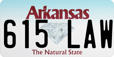 AR license plate 615LAW