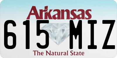 AR license plate 615MIZ