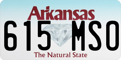 AR license plate 615MSO