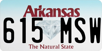 AR license plate 615MSW