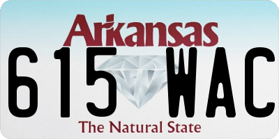 AR license plate 615WAC