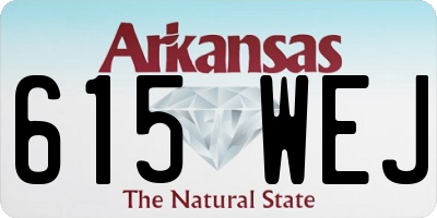 AR license plate 615WEJ