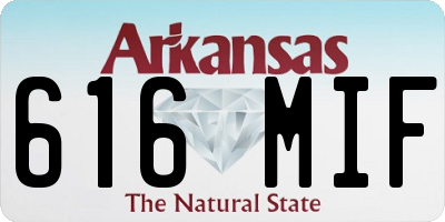 AR license plate 616MIF