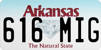 AR license plate 616MIG