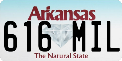 AR license plate 616MIL