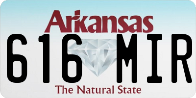 AR license plate 616MIR