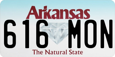 AR license plate 616MON