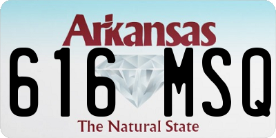 AR license plate 616MSQ