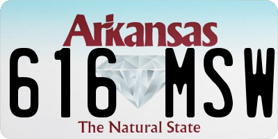 AR license plate 616MSW