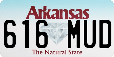 AR license plate 616MUD
