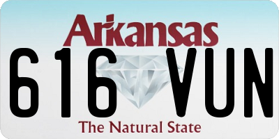 AR license plate 616VUN