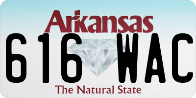 AR license plate 616WAC