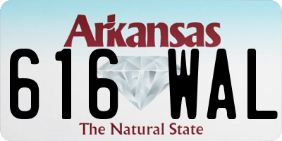 AR license plate 616WAL
