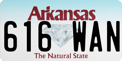 AR license plate 616WAN