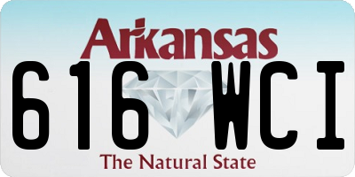 AR license plate 616WCI