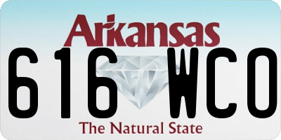 AR license plate 616WCO