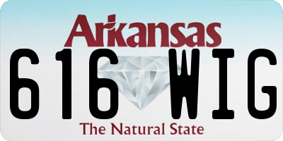AR license plate 616WIG