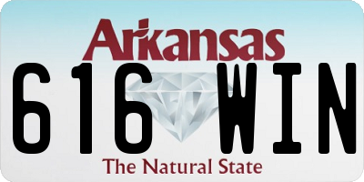 AR license plate 616WIN