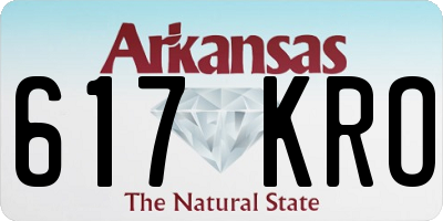 AR license plate 617KRO