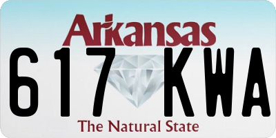 AR license plate 617KWA