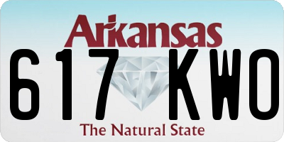 AR license plate 617KWO