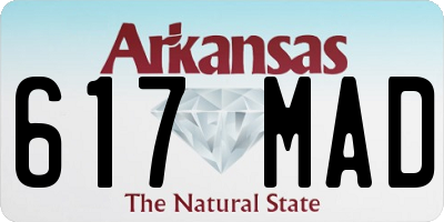 AR license plate 617MAD