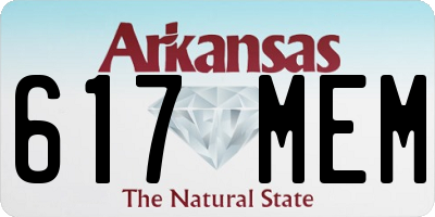 AR license plate 617MEM