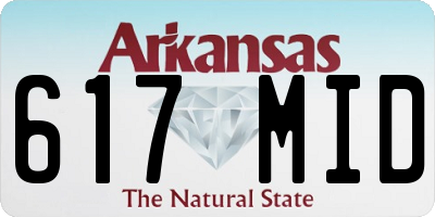 AR license plate 617MID