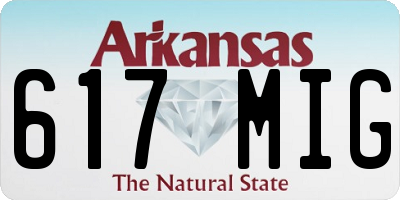 AR license plate 617MIG