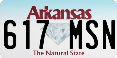 AR license plate 617MSN
