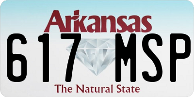 AR license plate 617MSP