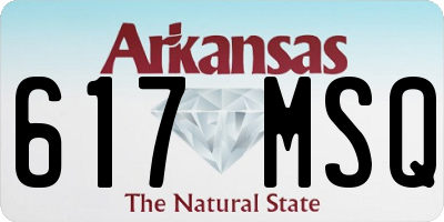AR license plate 617MSQ