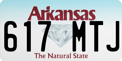 AR license plate 617MTJ