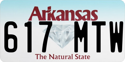 AR license plate 617MTW