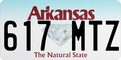 AR license plate 617MTZ