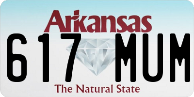 AR license plate 617MUM