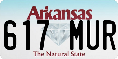 AR license plate 617MUR