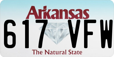 AR license plate 617VFW