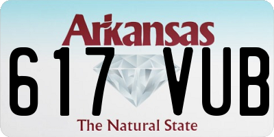 AR license plate 617VUB