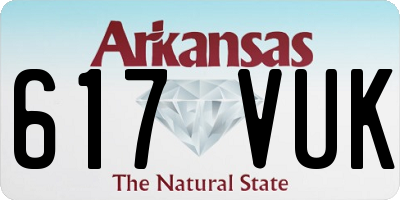 AR license plate 617VUK